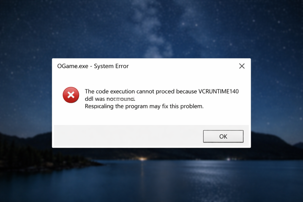 VCRUNTIME140.dll Missing Hatası Görsel 1