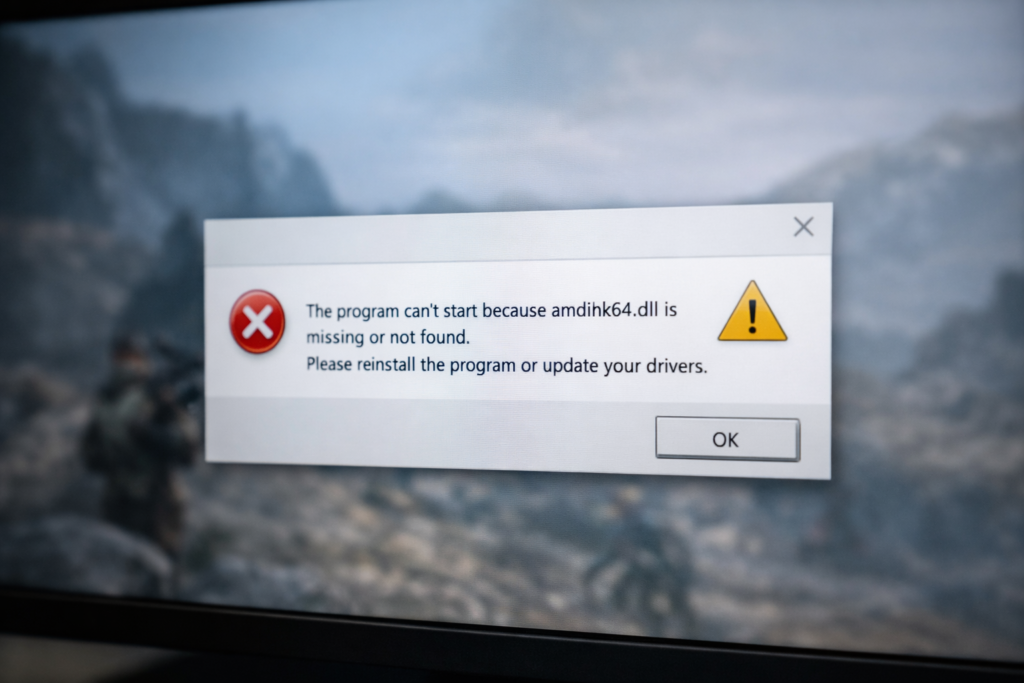 Amdihk64.dll Hatası Görsel 1