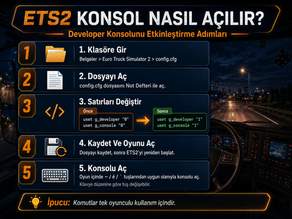 ETS2 Konsol Kodları Görsel 2
