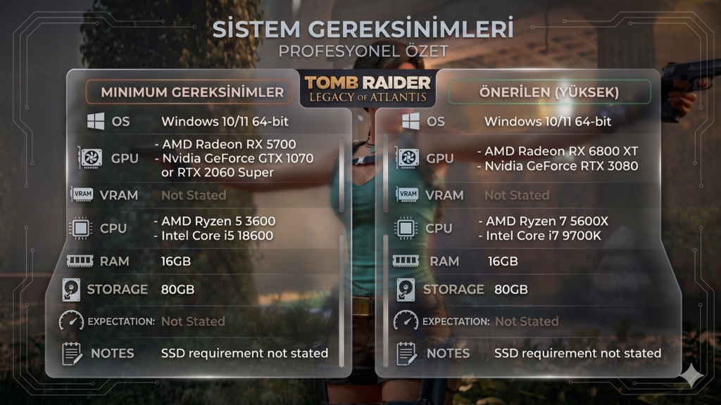 Tomb Raider Legacy of Atlantis Sistem Gereksinimleri Görsel 2